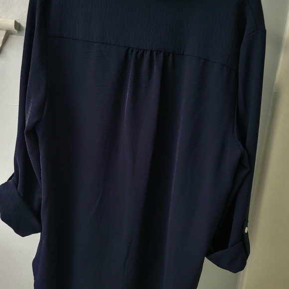 Navy Women's Roll Up Shirt - Picture 3 of 5